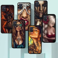 sexy sleeve tattoo girl phone case for redmi note10 note9 note8 8t 7 6 5 4s pro max fundas cover
