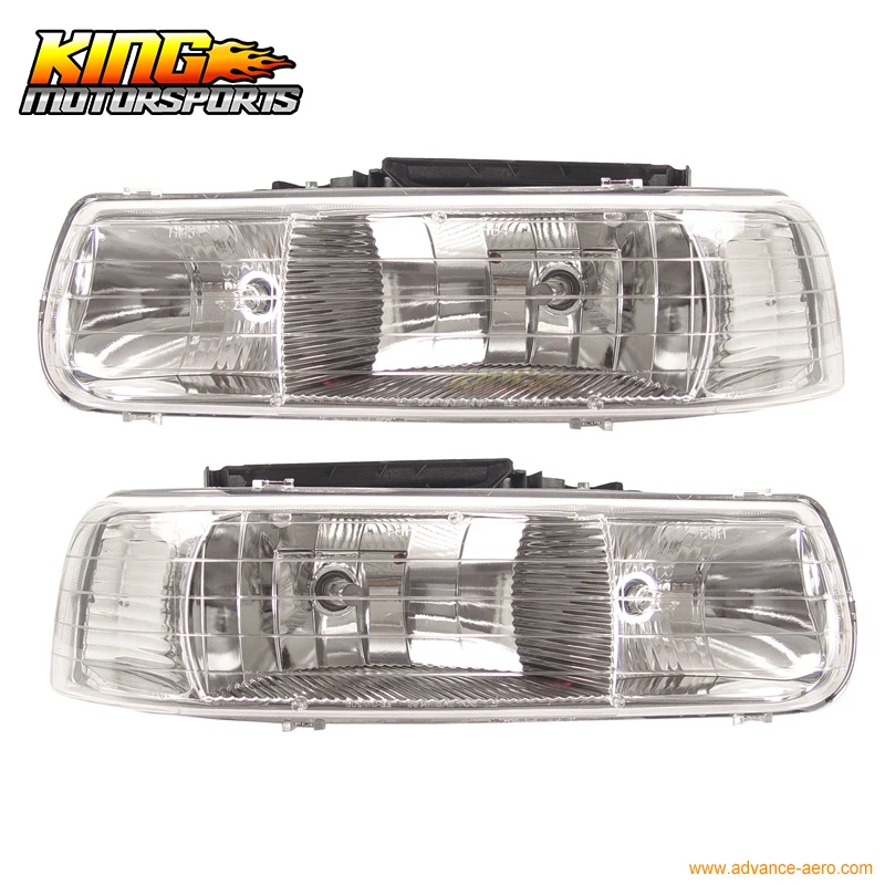 Подходит для ксенона HID 8000K 1999-2002 Chevy Silverado Хрустальная фара LH RH US Domestic Бесплатная