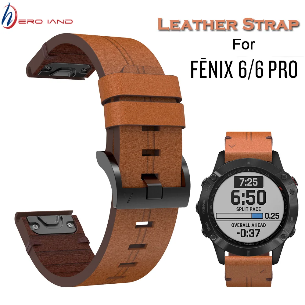 Кожаный ремешок для наручных часов Garmin Fenix 5/5Plus/6/Forerunner 935 945 22 мм быстросъемный