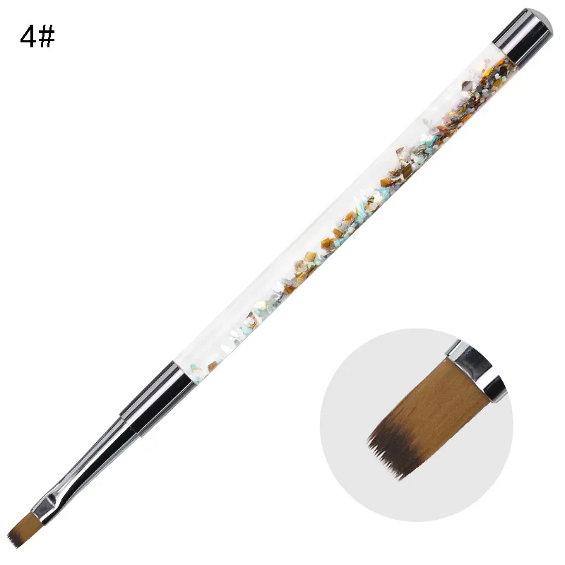 Набор кристальных карандашей для нейл-арт-серебряные блестки, кисть, акриловый гель для выточки, перо с блестками для маникюра и красоты.