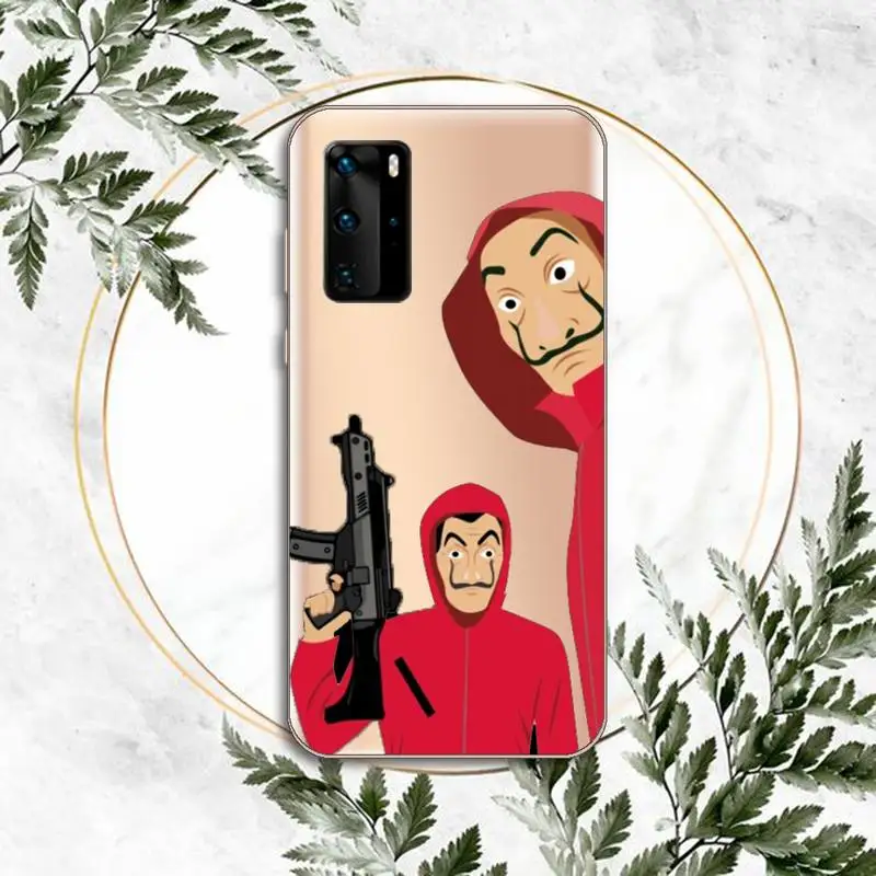 

Spain TV Money Heist House Paper Phone Case Transparent for huawei P 40 30 20 lite pro smart 2019 honor 8X 10i 10 cover