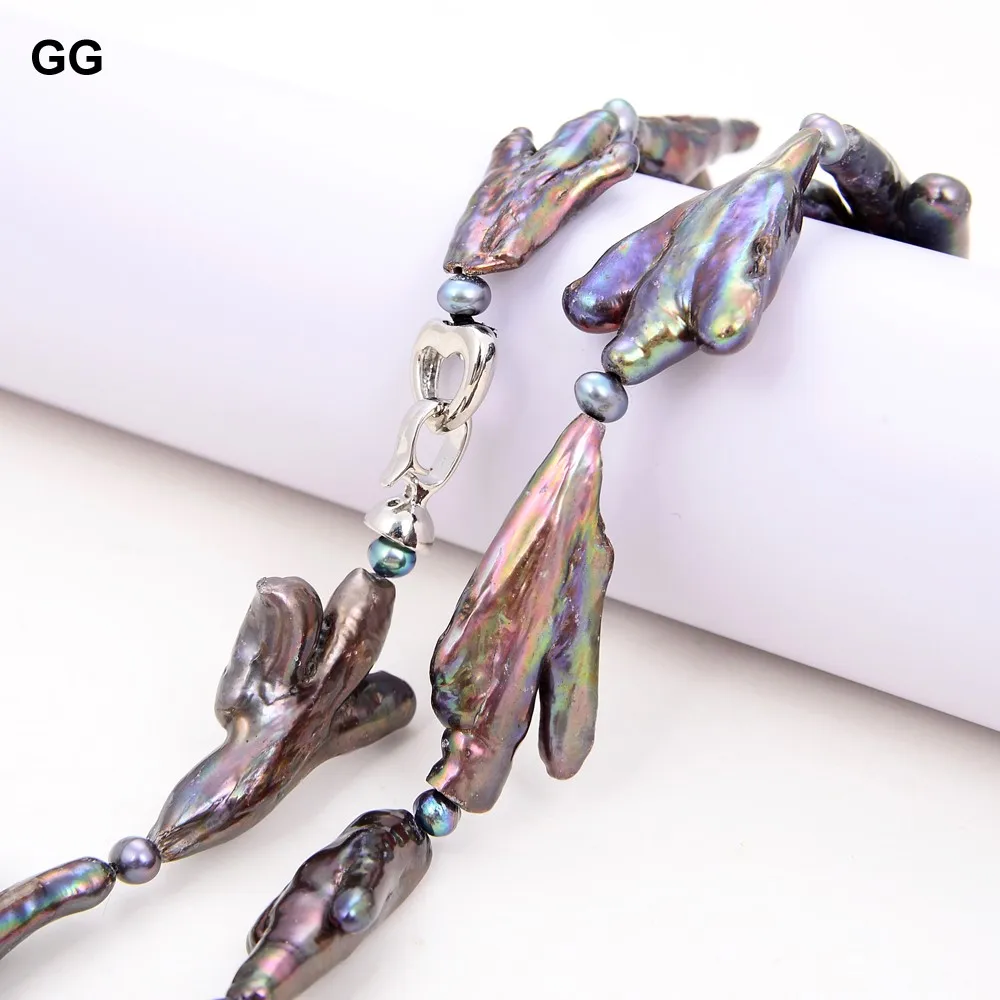 

GG Jewelry 19" Black Keshi Pearl Necklace