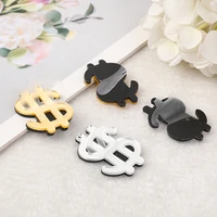 6pcs dollar sign symbol charms acrylic pendant gold and silver for earring necklace diy making