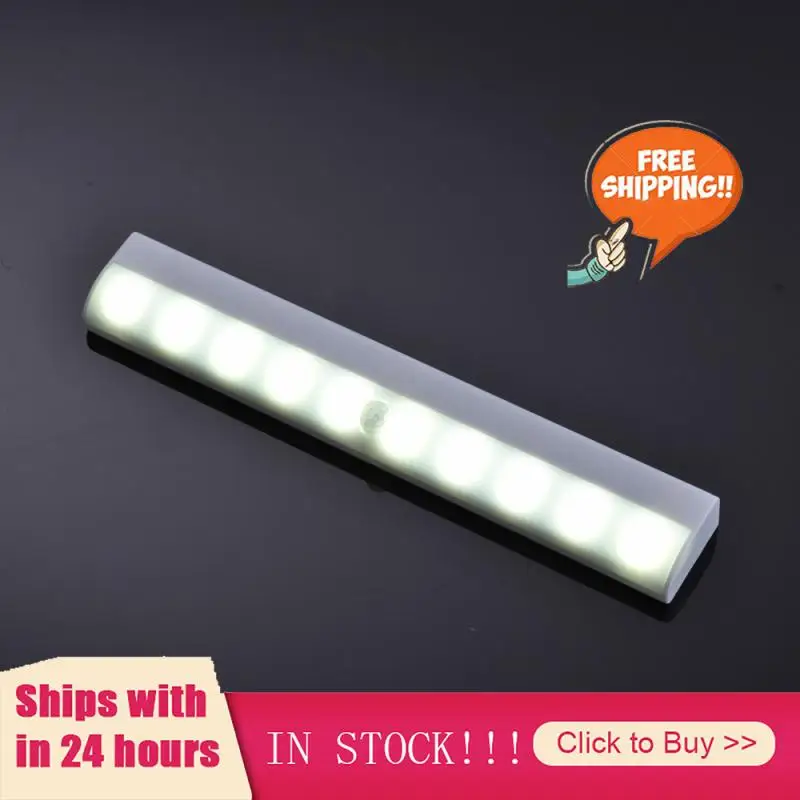 

10 LEDs PIR LED Motion Sensor Light Cupboard Wardrobe Bed Lamp LED Under Cabinet Night Light For Closet Stairs Kitchen