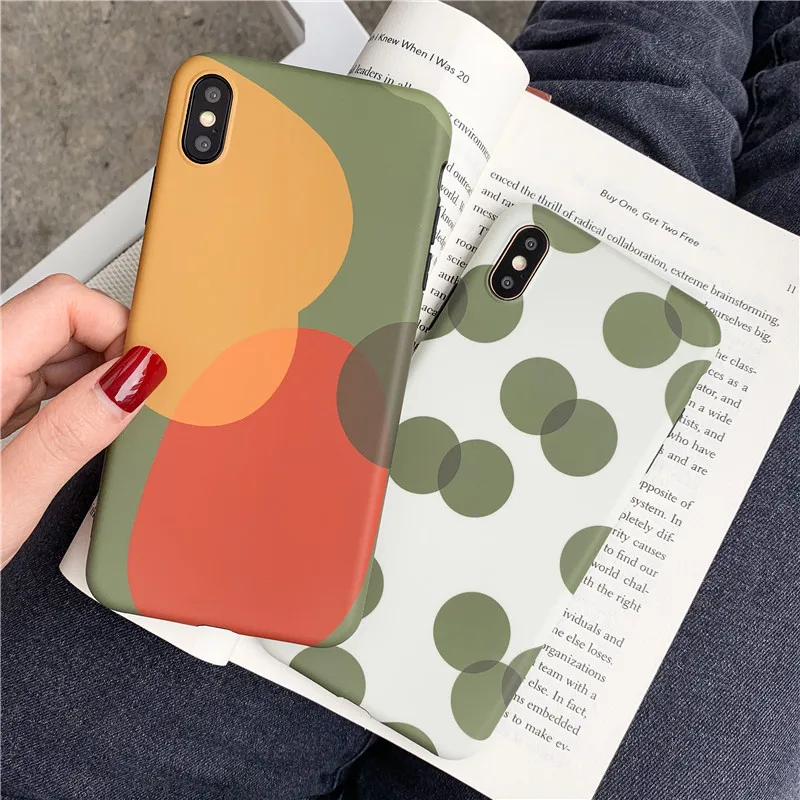 

Creative Matcha Polka Dot Pattern Phone Drop-Resistant Protective Case Female Case for iPhone 11 Case for iPhone 7 Case