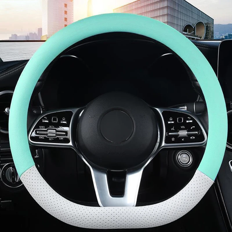 

Type D Car Steering Wheel Cover Microfiber PU Steering Wheel Case For Women 15 Inch Cover For Steering Wheel For golf/bmw