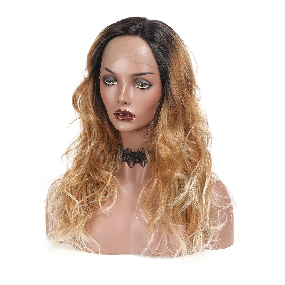 DQ волнистый синтетический парик фронта шнурка 18 &quotдлинный волос для женщин