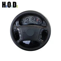 car steering wheel cover for bmw e46 318i 325i e39 e53 x5 car styling diy hand stitched black microfiber leather