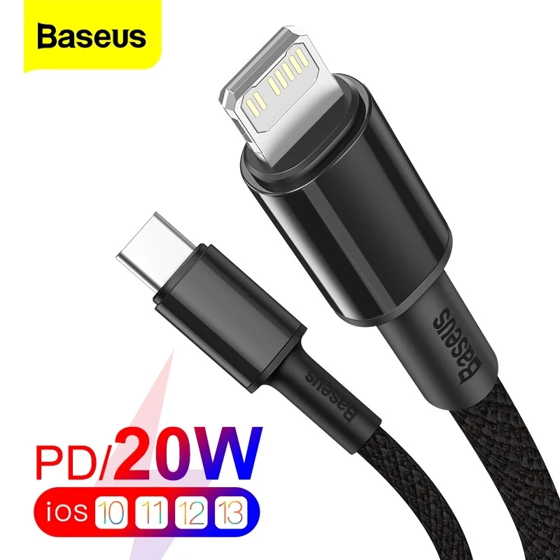 Кабель Baseus USB Type C для iPhone 12 Mini Pro Max PD кабель быстрой зарядки и передачи данных 11 X 8 7