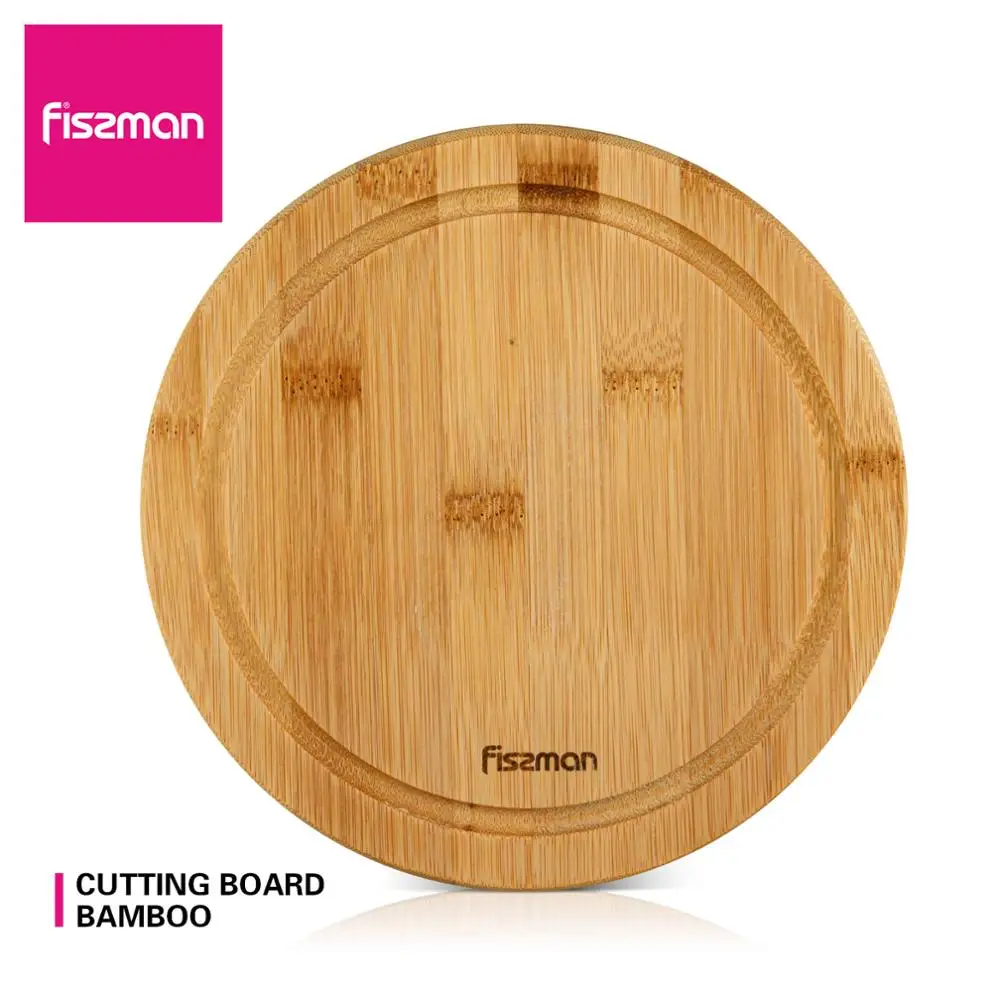 FISSMAN круглая бамбуковая разделочная доска экологичный разделочный