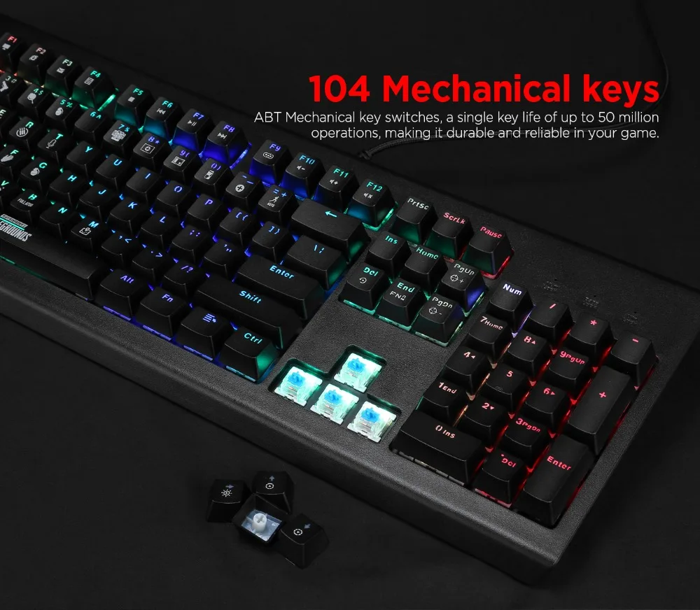 Игровая клавиатура MARVO KG959G, 3 цвета, подсветка, игровая Проводная клавиатура с USB мембранной клавиатурой для настольного компьютера