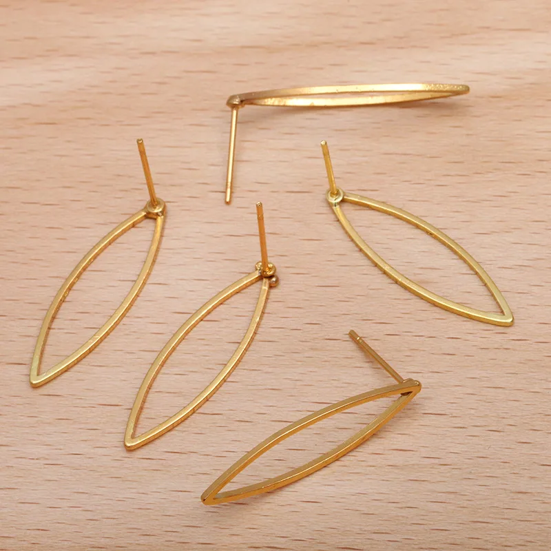 50 шт. металлическая медная Геометрическая Серьга золотая серьга-гвоздик с