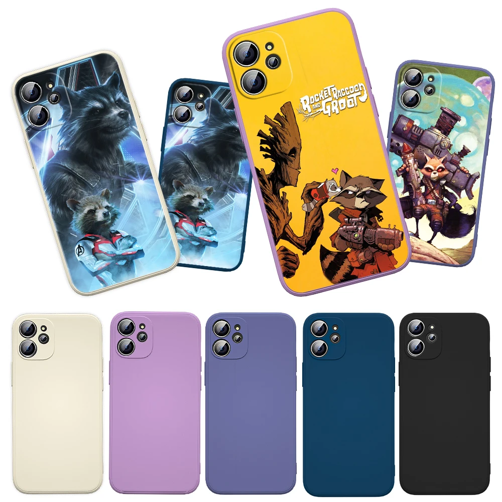 

Marvel Rocket Raccoon Avengers For Apple iPhone 13 12 Mini 11 Pro XS MAX XR X 8 7 6S SE Plus Liquid Silicone Soft Phone Case