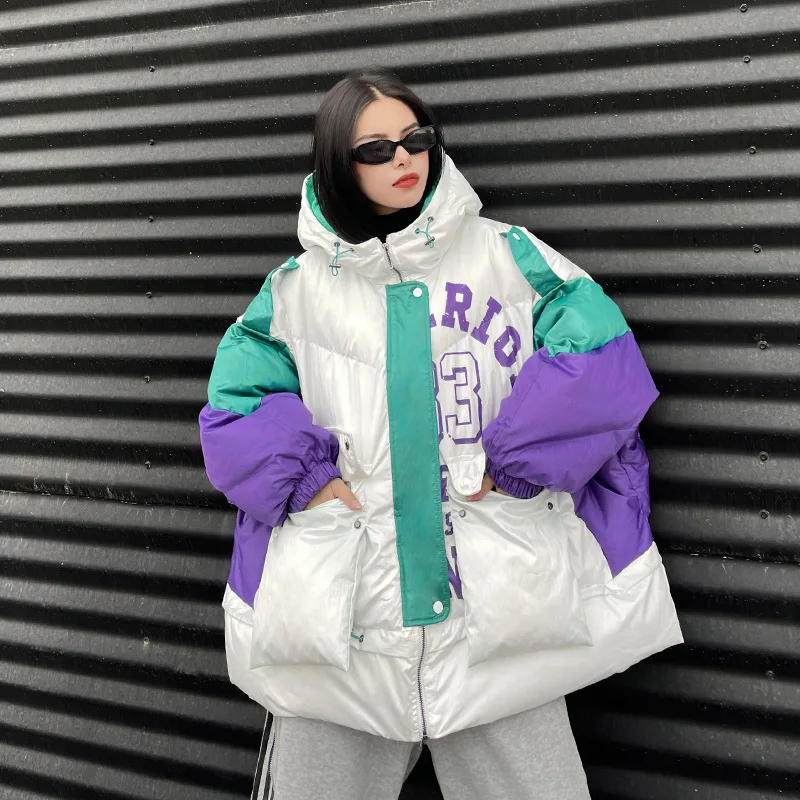 

Новинка 2021, хлопковая одежда, женская зимняя плотная куртка большого размера с капюшоном, модная трендовая Свободная куртка на молнии