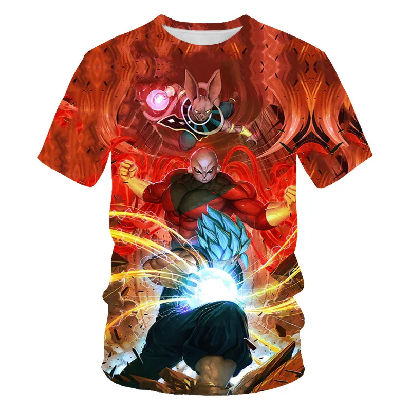 

Dragon Ball 3D printing T-shirt men's short-sleeved streetwear super luminous summer O-neck fashion 2021 models
