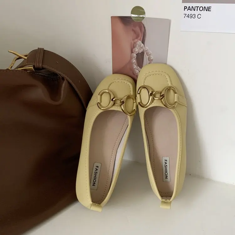 Женские балетки на танкетке элегантные туфли из натуральной кожи плоской