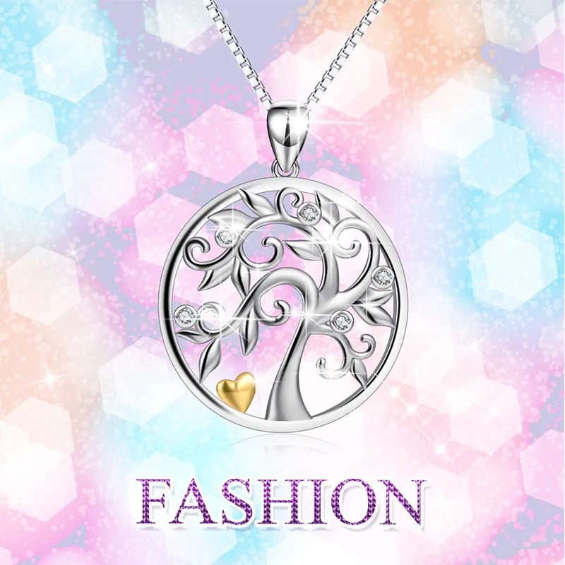 

925 Sterling Silver Lucky Tree Necklace Female Micro Inlaid Zircon