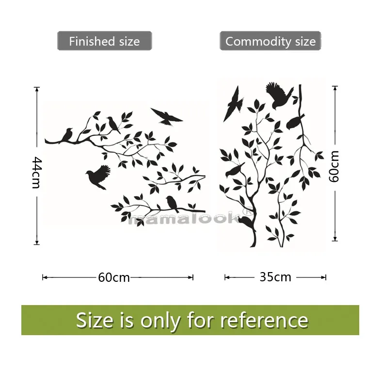 

Bird Branch wall stickers Tree Leaf decorative vinyl for Children's home decor living room stickers on the wall accessories