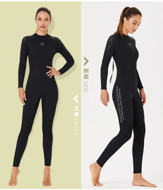 Men Women 3MM Neoprene Diving Suit Black Zipper Warm Mercerized Velvet  Lining Winter Fishing Suit One-piece Wetsuit
