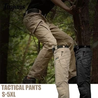 new mens waterproof cargo pants elastic multiple pocket military male trousers outdoor joggers pant plus size tactical pants men