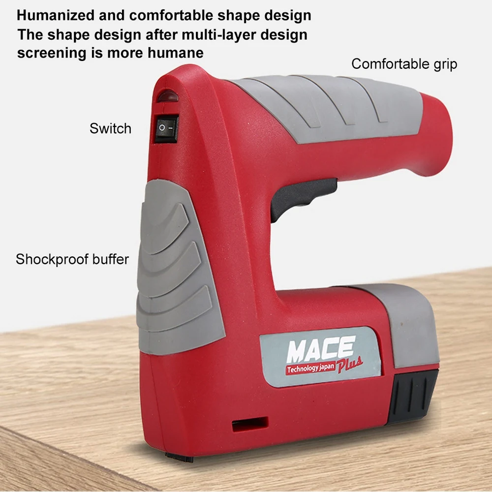 

4.2V Cordless Electric Nail Gun USB Stapler Rechargeable Lithium Battery Portable Straight/Square Staple Gun Woodworking Tools