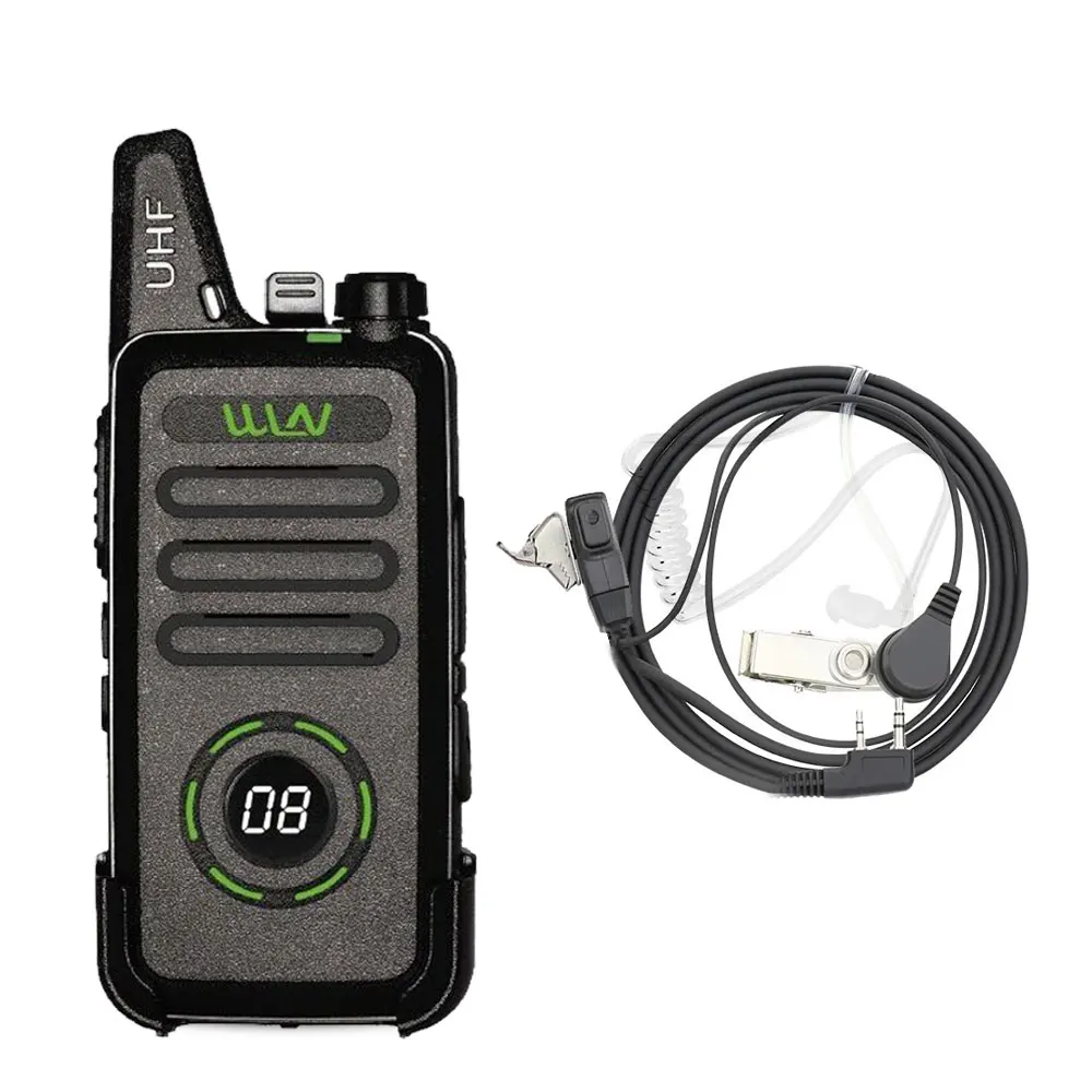 Add an earphone WLN KD-C1 plus UHF 400-470MHz мини портативный fm-приемопередатчик KD-C1plus двухстороннее радио Ham коммуникатор рация со скремблером - Цвет: Add an earphone