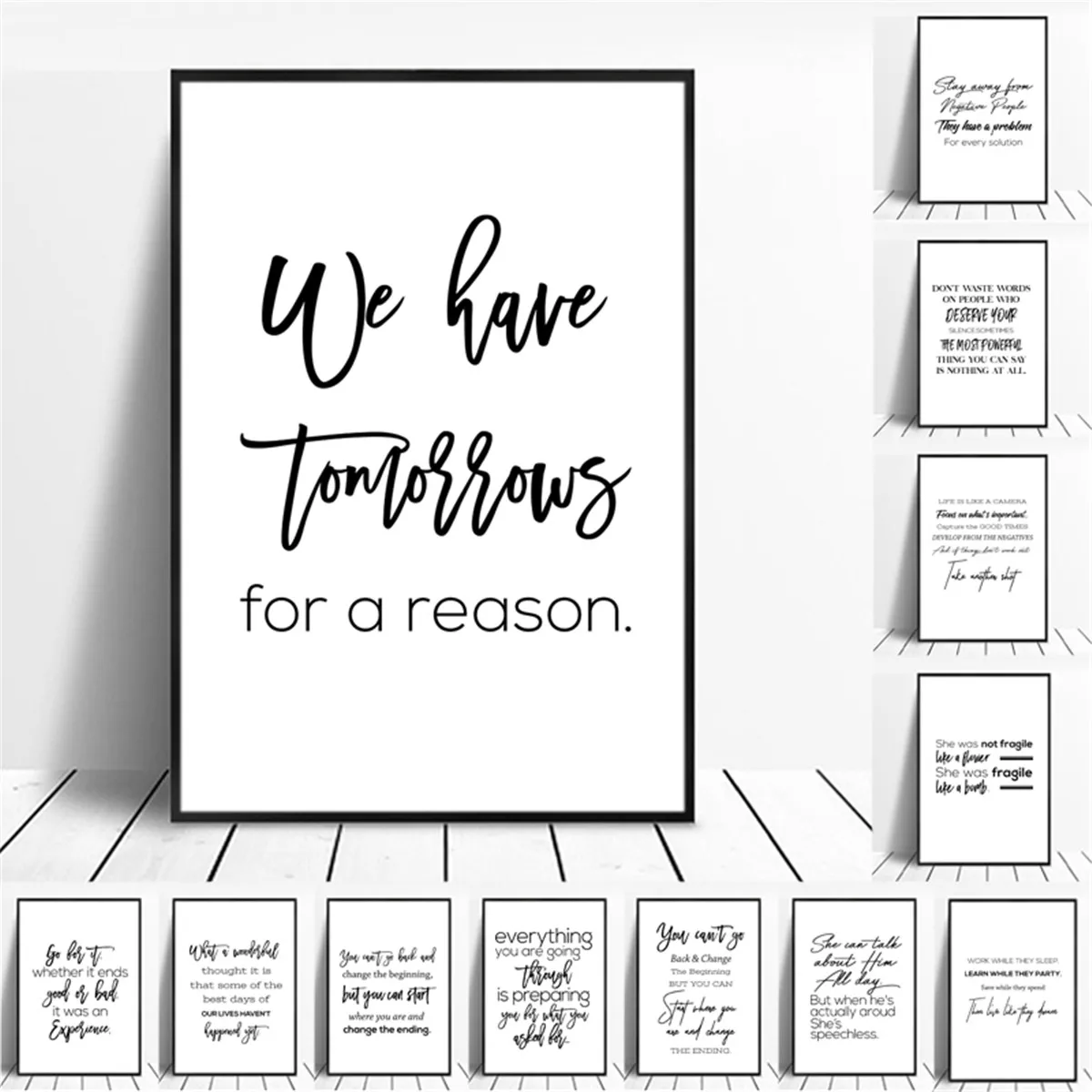 Минимализм английские примеры Вдохновляющие Слова плакат печать на холсте