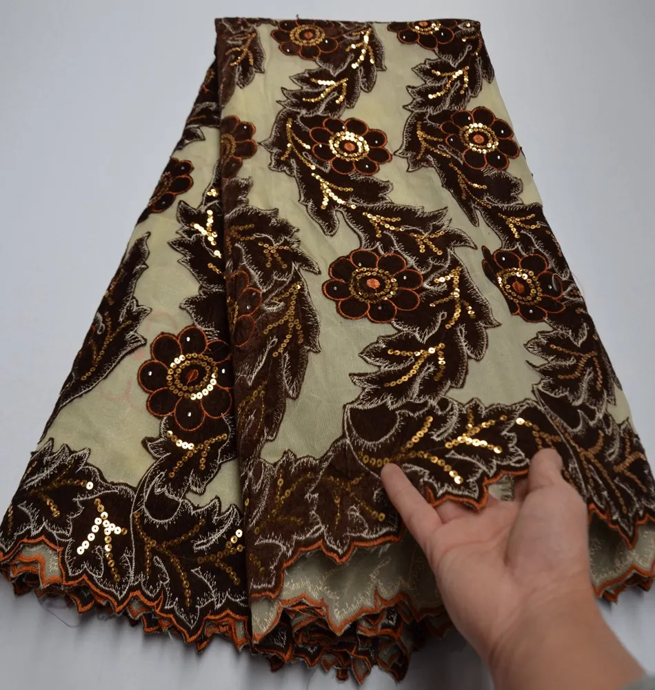 Модная африканская кружевная ткань высокого качества с блестками в нигерийском