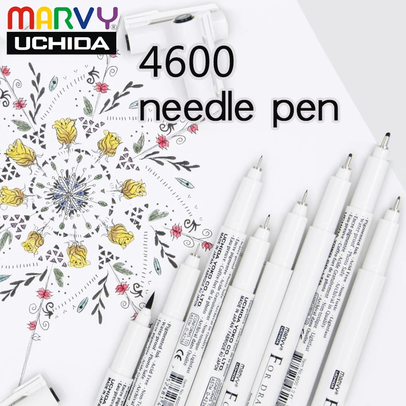 

Ручка для рисования Marvy 4600, ручка для рисования 003 005 0,1 0,2 0,3 0,4 0,5 0,6 0,7 0,8 1,0, водонепроницаемая ручка для рисования аниме, эскизная ручка