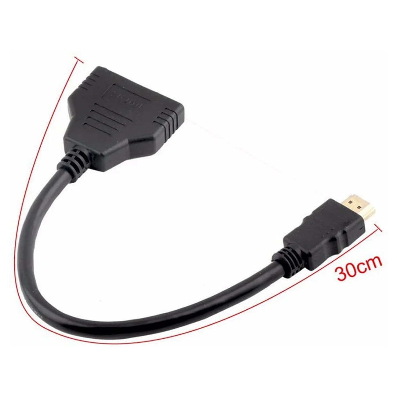 

1 Input Male to 2 Output Female Port Cable 1080 HDMI-Compatible Splitter Adapter Converter Cable Videos Devices for HDTV/PS4/PS3