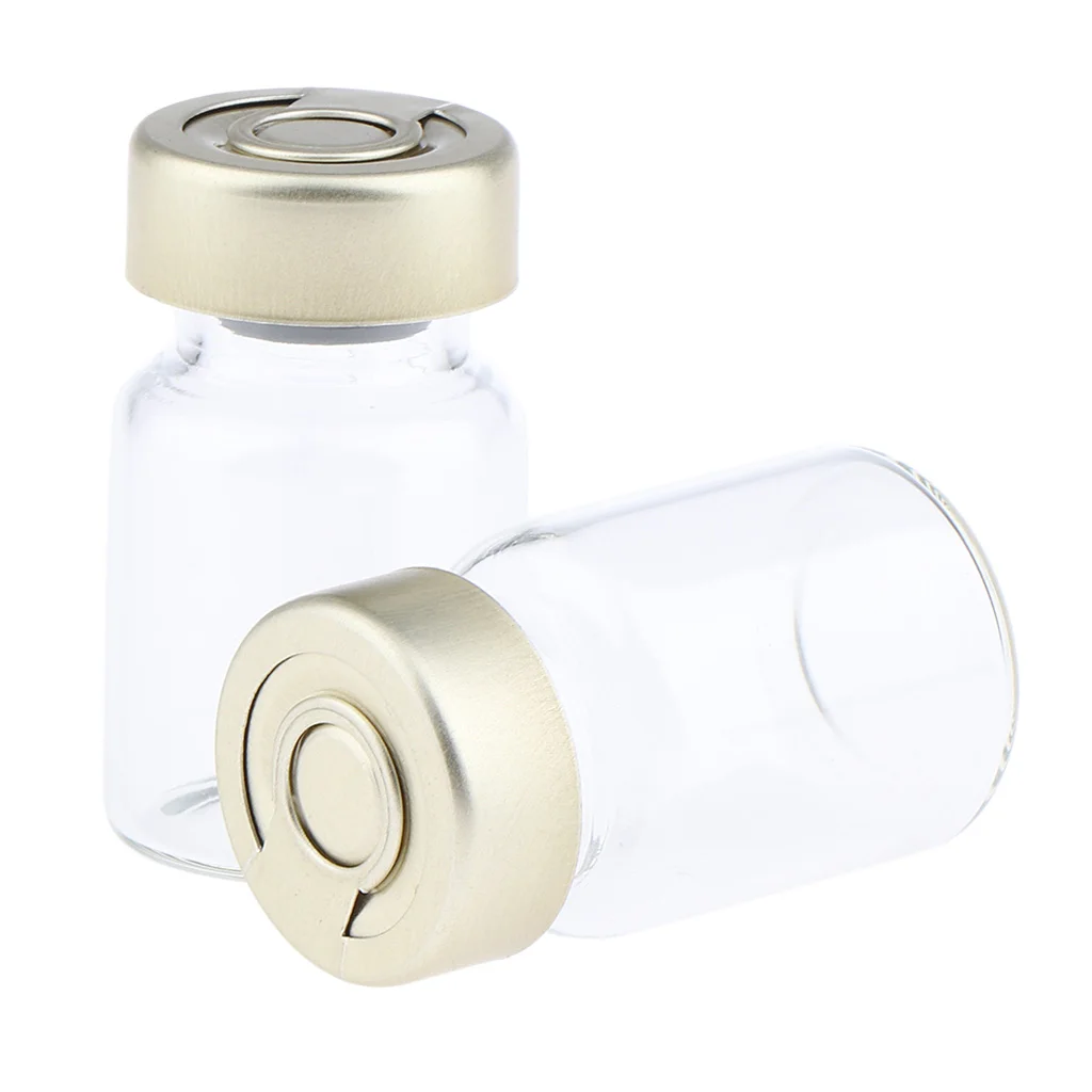 

Пустые герметичные стерильные стеклянные флаконы для сыворотки объемом 5 мл/10 мл, 40 штук, с алюминиевыми уплотнителями, флаконы для инъекций