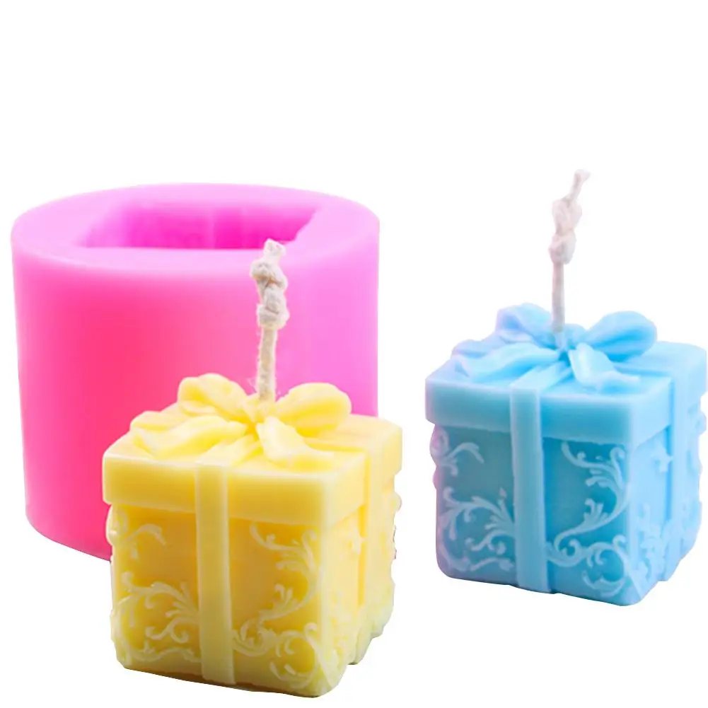 

Gift Shape Candle Silicone Craft Mold Christmas Aroma Candle Gypsum Clay Mould for DIY Handmade Soap Making Gift Home Decor #W0