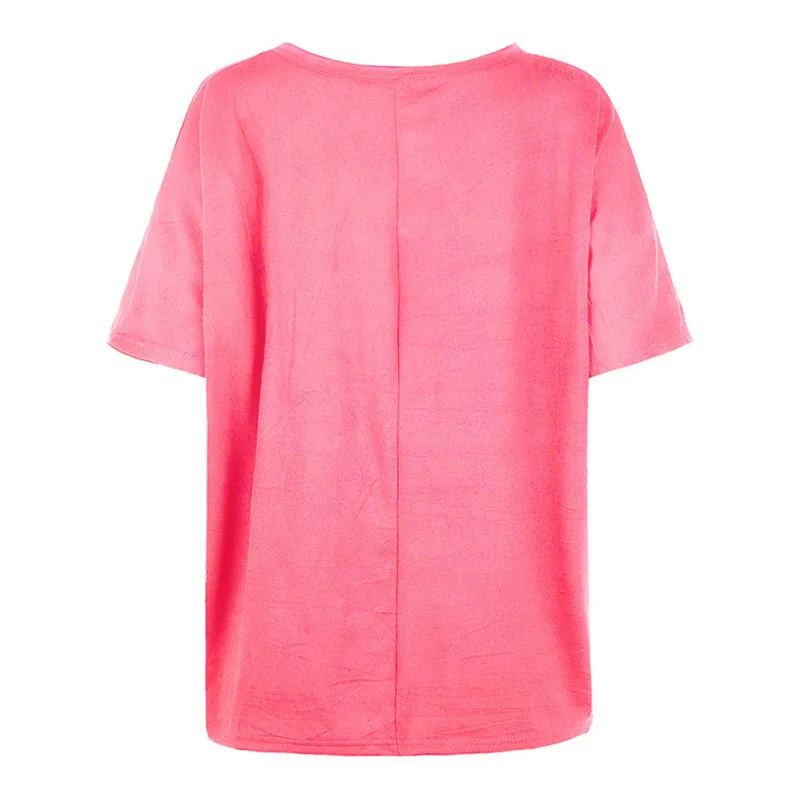 

Candy Color V Neck Short Sleeve T-Shirt Casual Loose Comfort Summer Women Holiday Tops Camisetas Femininas Rz*