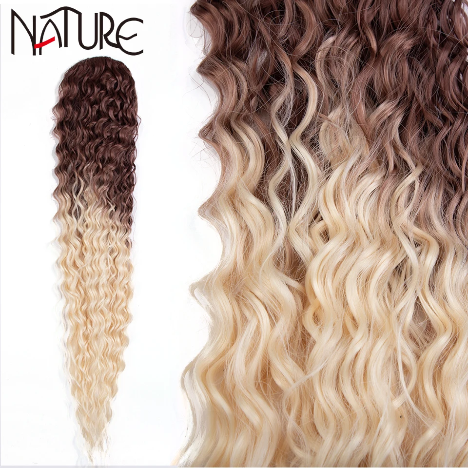 

Nature Long Clip In Hair Wigs Ponytail 613 Blonde Ombre Colored Ponytail Extension 32 Inch Afro Kinky Curly Drawstring Ponytail