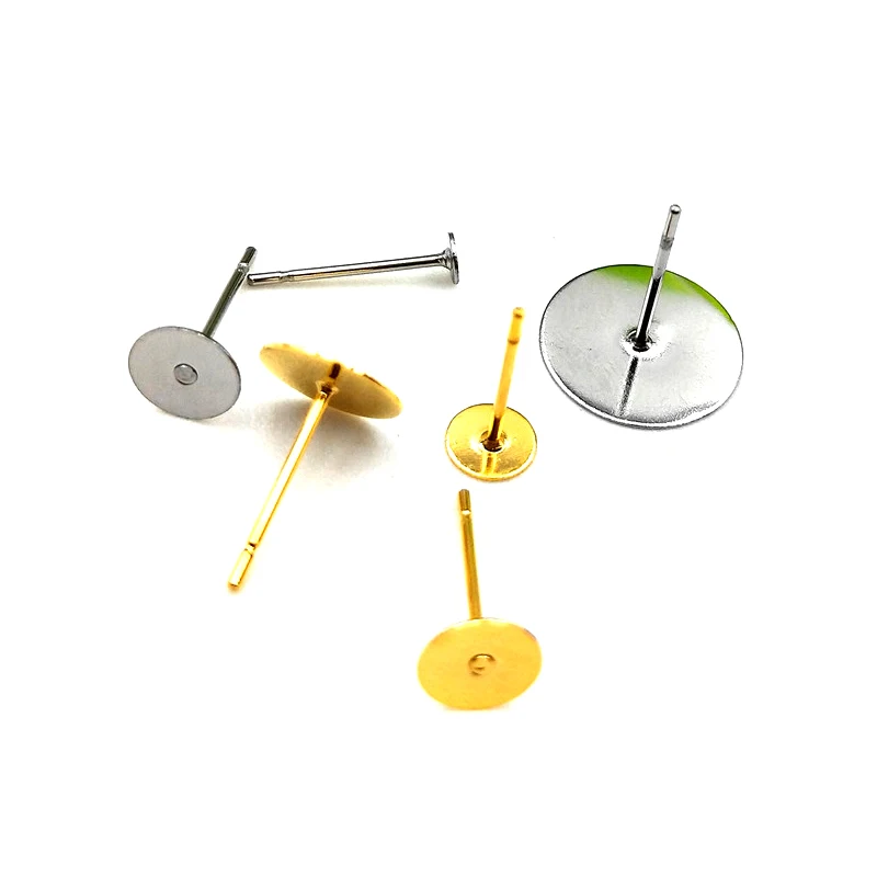 Пустая основа для сережек гвоздиков из нержавеющей стали с кабошоном размером 3 14