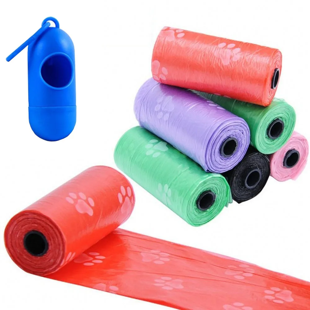 9 шт./лот собака мусорный мешок 15 шт. сумки в каждом рулоне с изображением кошек и