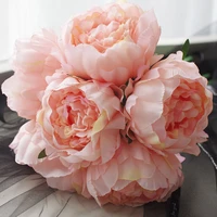 1 bunch of simulation 6 big peony home table decoration wedding silk fake peony flower handmade bouquet high end exquisite