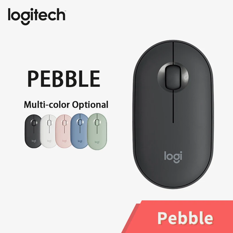 Беспроводная Бесшумная мышь logitech PEBBLE с Bluetooth, тонкая и портативный светильник, Современная мышь с 1000 dpi 100g, Высокоточная оптическая мышь