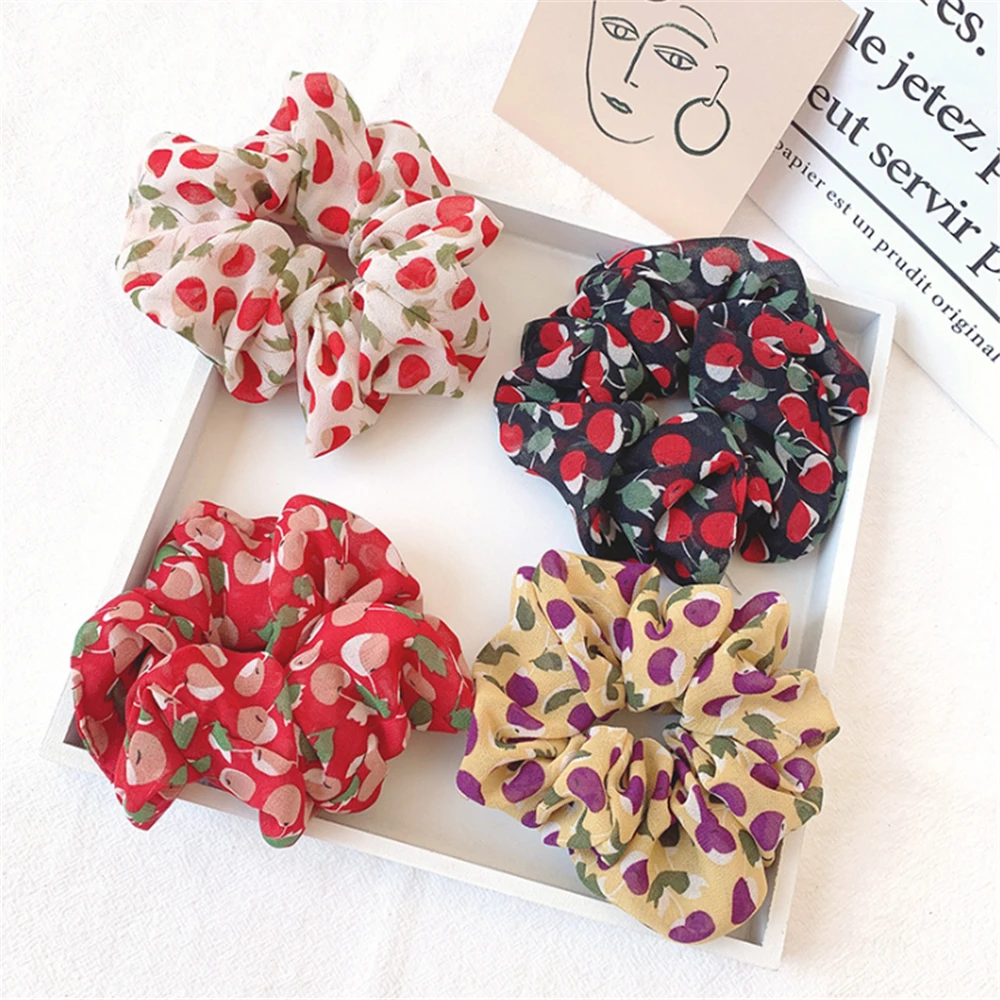 Модные Красочные эластичные резинки для волос в виде вишни красивые элегантные