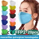 Детские нетканые маски для лица FFP2 Fish, 4-слойные Детские уличные маски для маскарада ffp2, предотвращающие детей, маскарадные черные маски