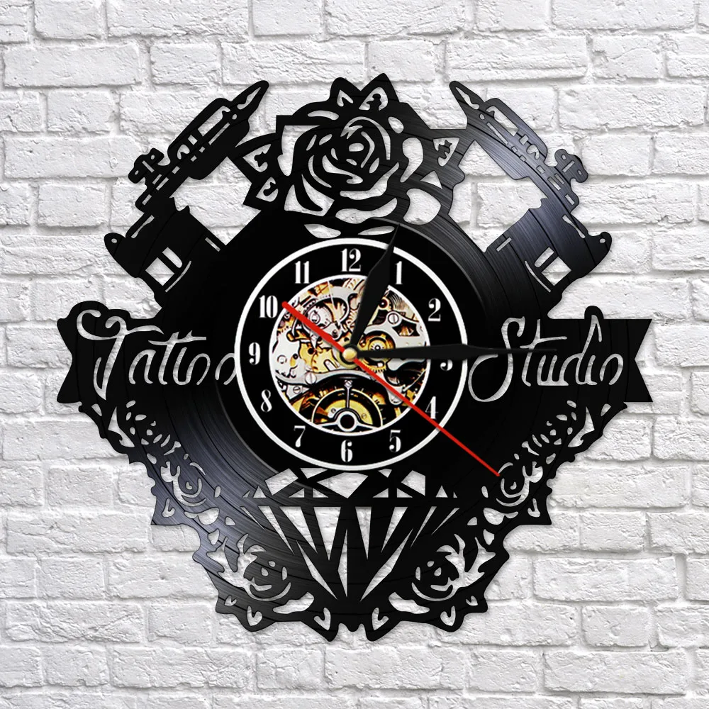 Студия тату виниловая запись настенные часы салон цветок художественные тихие