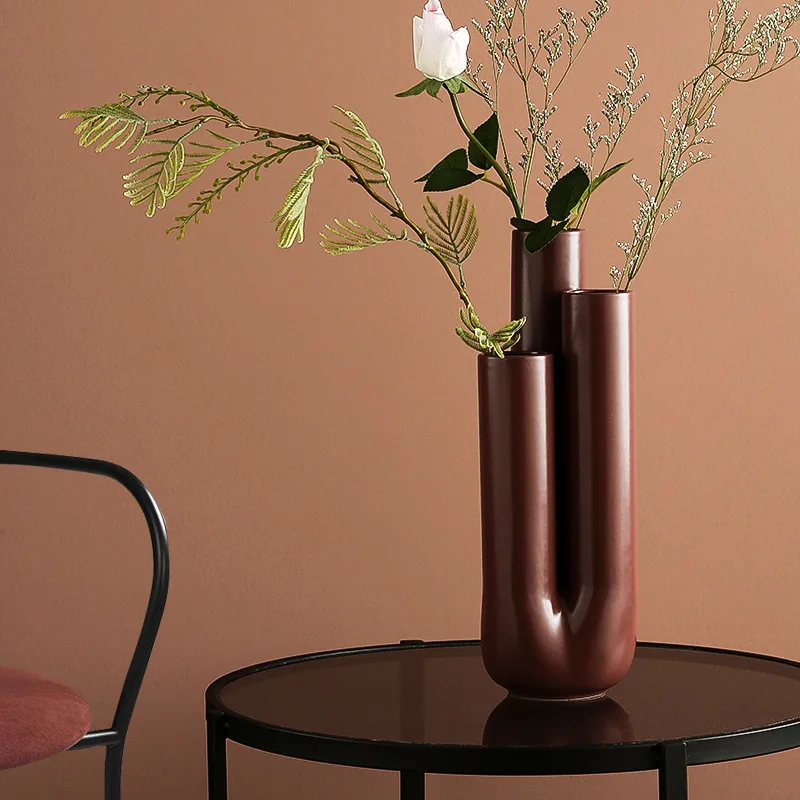 Цветная многогортная керамическая ваза украшение для гостиной спальни учебы