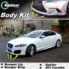 Дефлектор бампера для губ для Jaguar XF 2007  2020, юбка переднего спойлера для фанатов TopGear, тюнинг автомобиля, обвес, полоска
