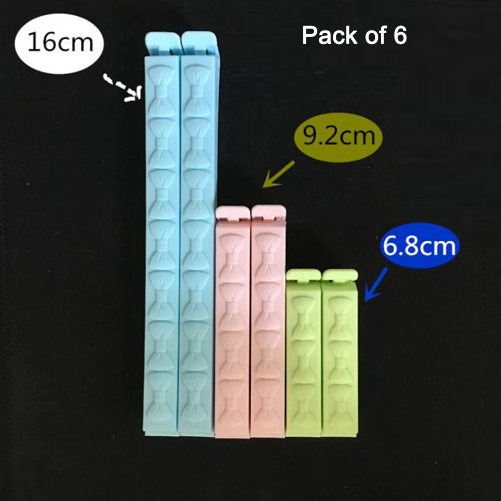 

6pcs Bag Clips Portable Kitchen Storage Food Snack Seal Sealing Sealer Clamp Plastic Tool For Kitchen Accessories Wholesale