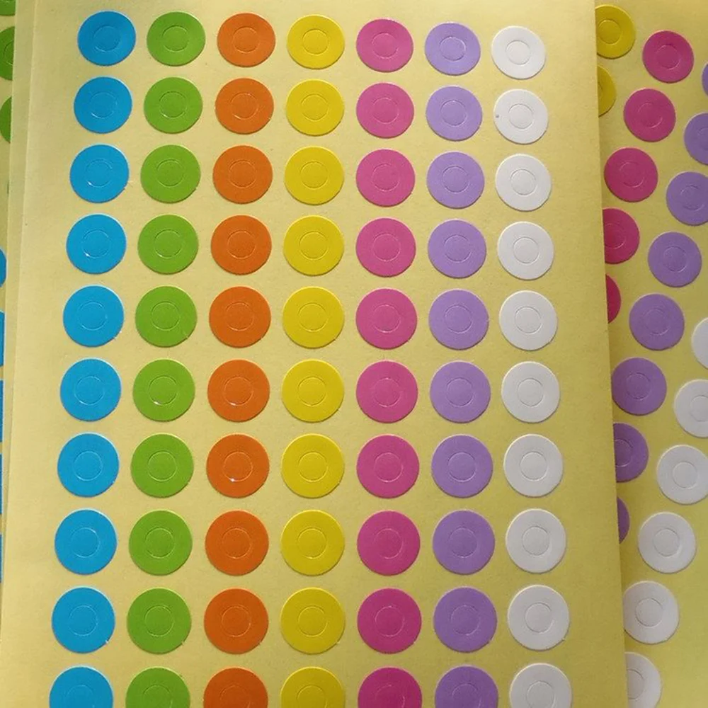 

10 Sheets Colorful Ring Label Stickers for Gift Tag Reinforcement Hole Stickers