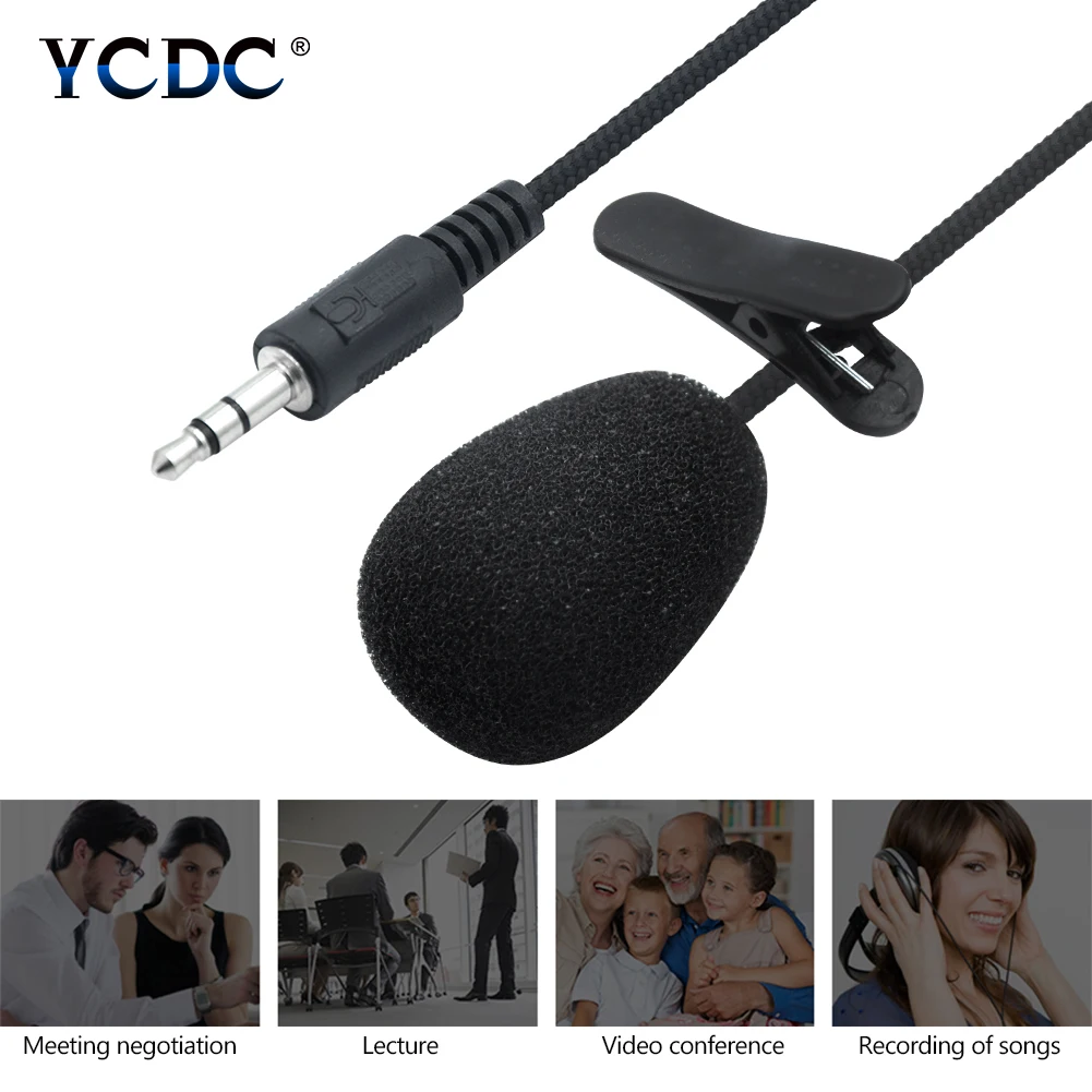 

3.5mm Audio Jack Clip-on Lavalier Lapel/Gooseneck Microphone Condenser Mic 2m Cable For IPhone Android Smartphone/iPad/DSLR