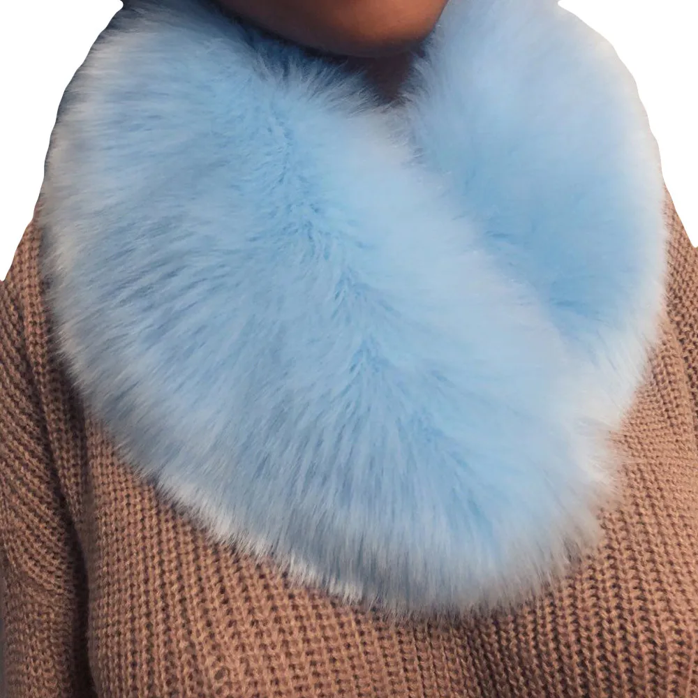 Женский зимний плотный плюшевый шарф из искусственного овечьего меха однотонный