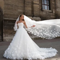 vestido de novia sweetheart neck butterfly flowers wedding dress lace up back ball gown bridal dress with plus size
