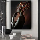 Холст для живописи Плакаты в африканском стиле Обнаженная женщина индийский оголовье портрет и принты скандинавские стены искусства современное оформление помещения