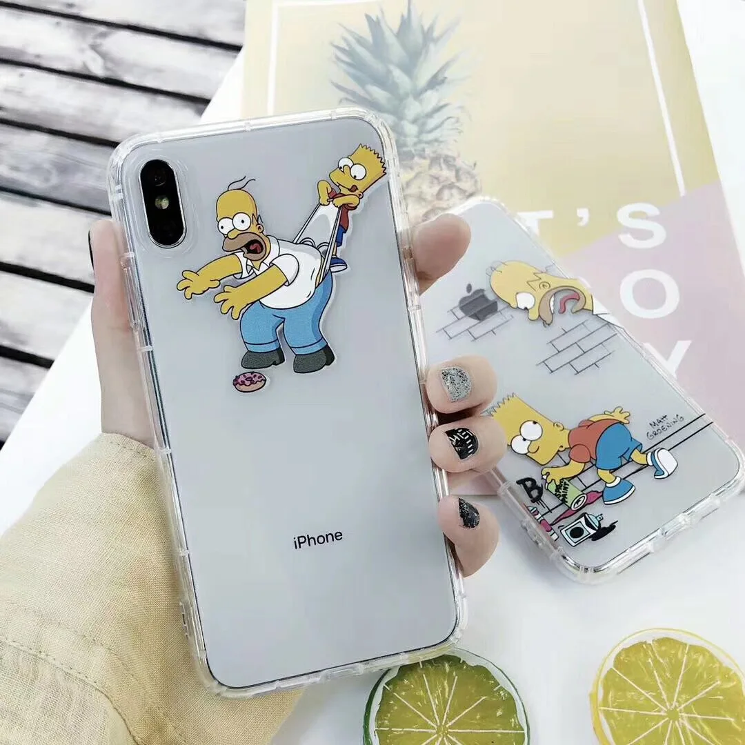 Cartoon funny Son Simple transparent phone case for iPhone XS MAX XR X 7 8 6SPlus anime soft air pressure protection cover Capa |